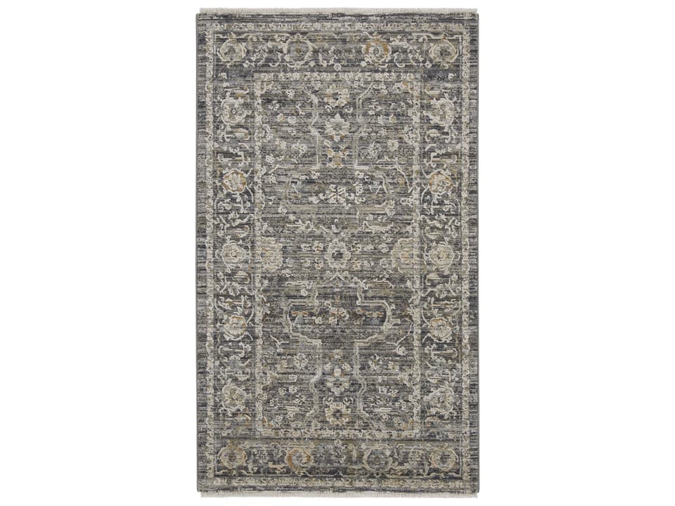 Lynx Persian Floral Area Rug in Slate Multicolor