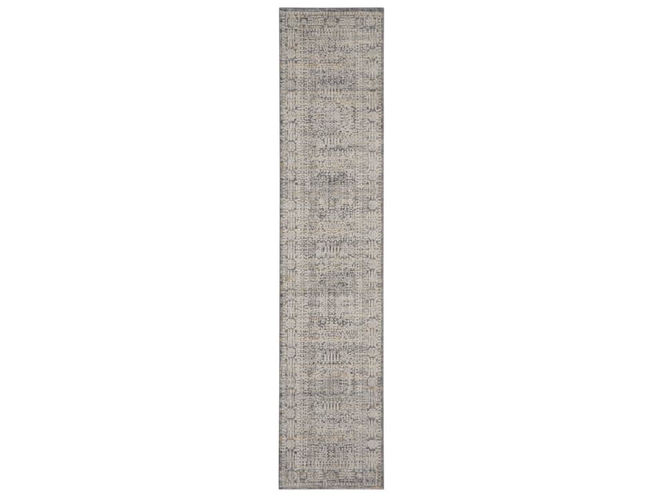 Lynx LNX05 Ivory Slate Geometric Polyester Power-Loomed Runner Rug
