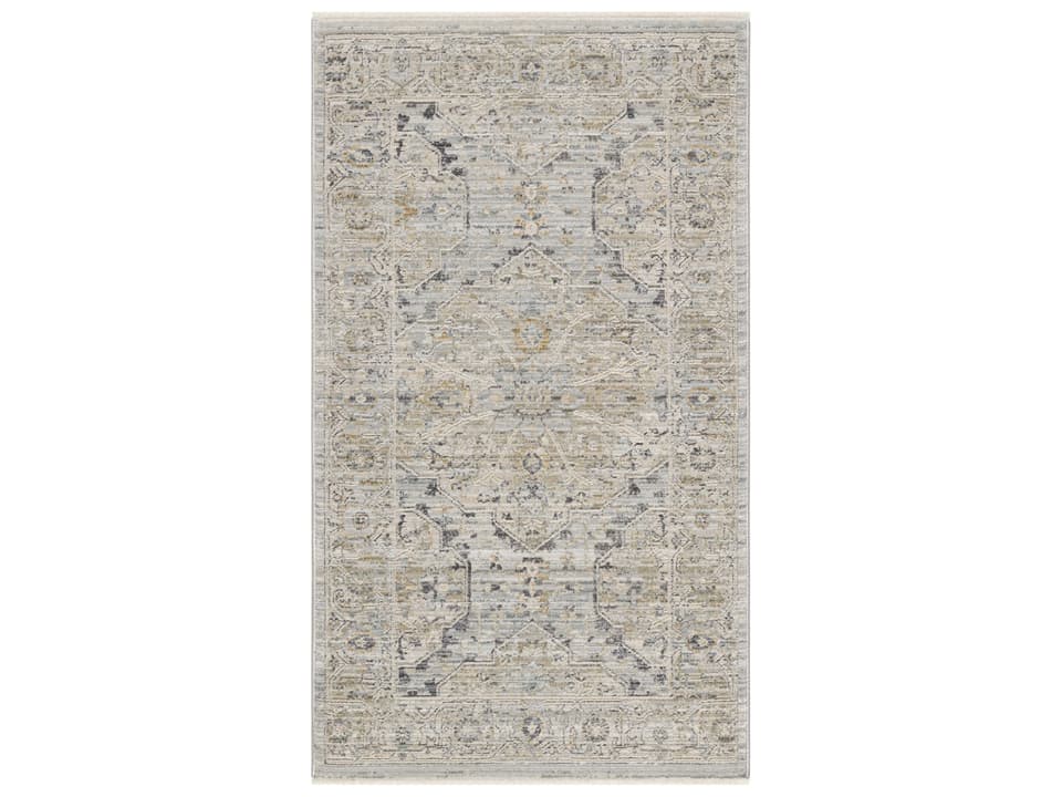 Lynx Collection Vintage Persian Area Rug in Light Blue