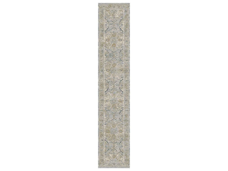 Lynx Light Blue Vintage Polypropylene Runner Rug