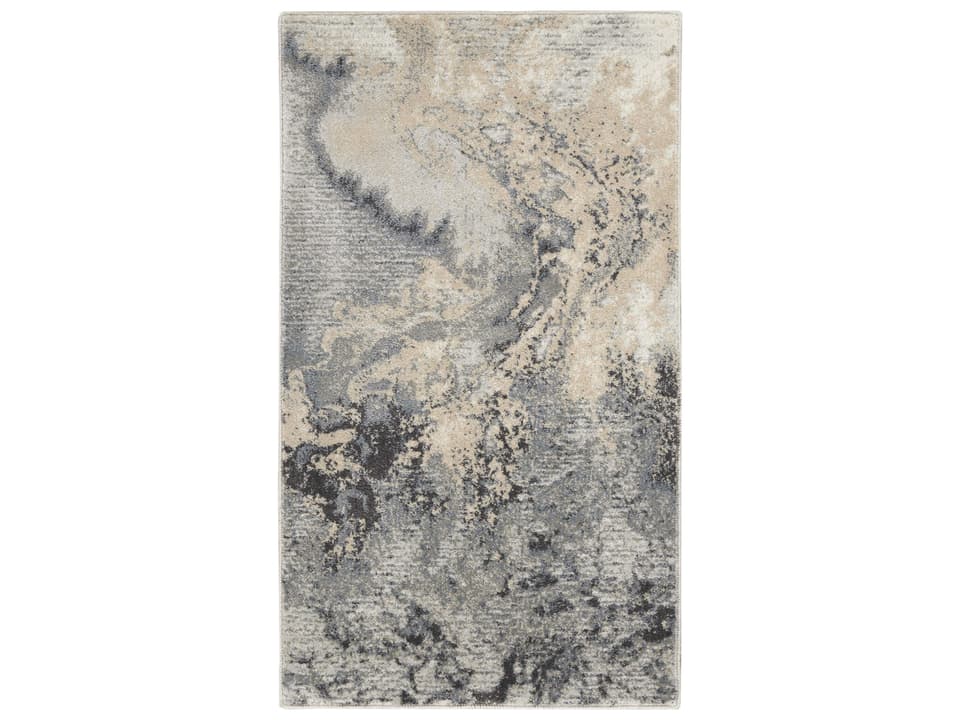 Maxell Grey Abstract Power-Loomed Polyester Area Rug