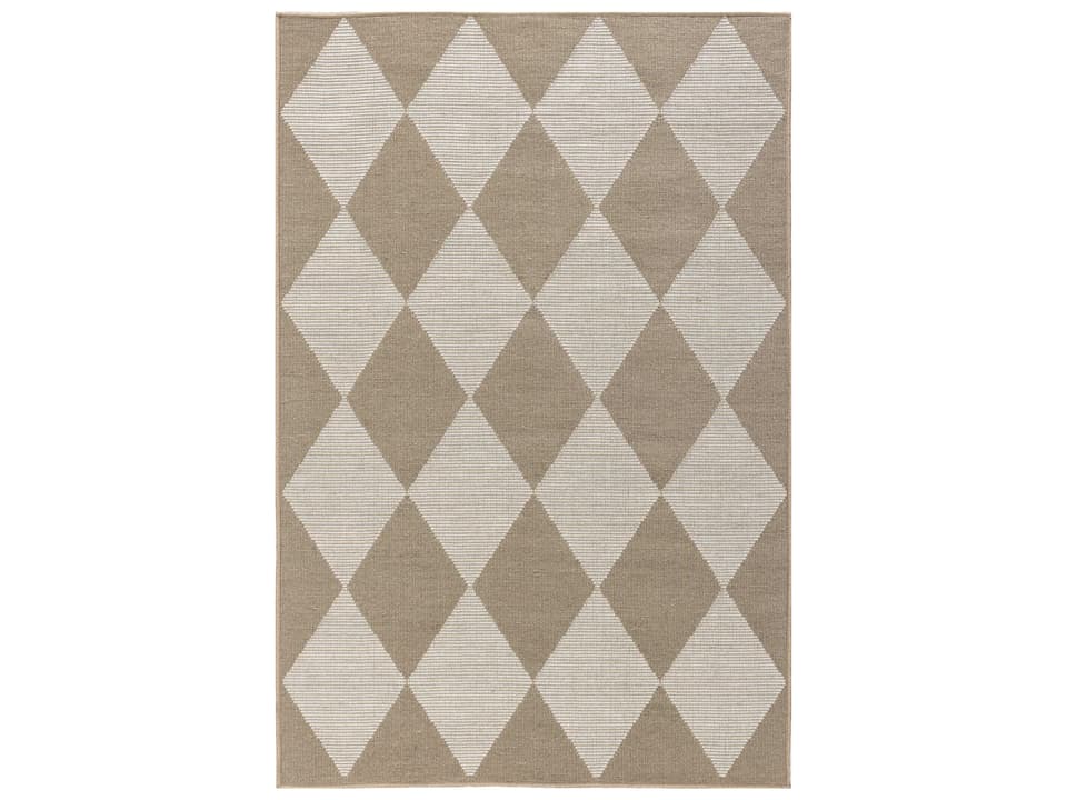 Washable Modern Jute Rectangular Area Rug Natural Ivory Geometric