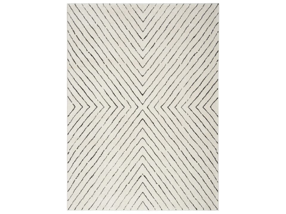 Modern Comfort MNC01 Ivory Black Abstract Area Rug