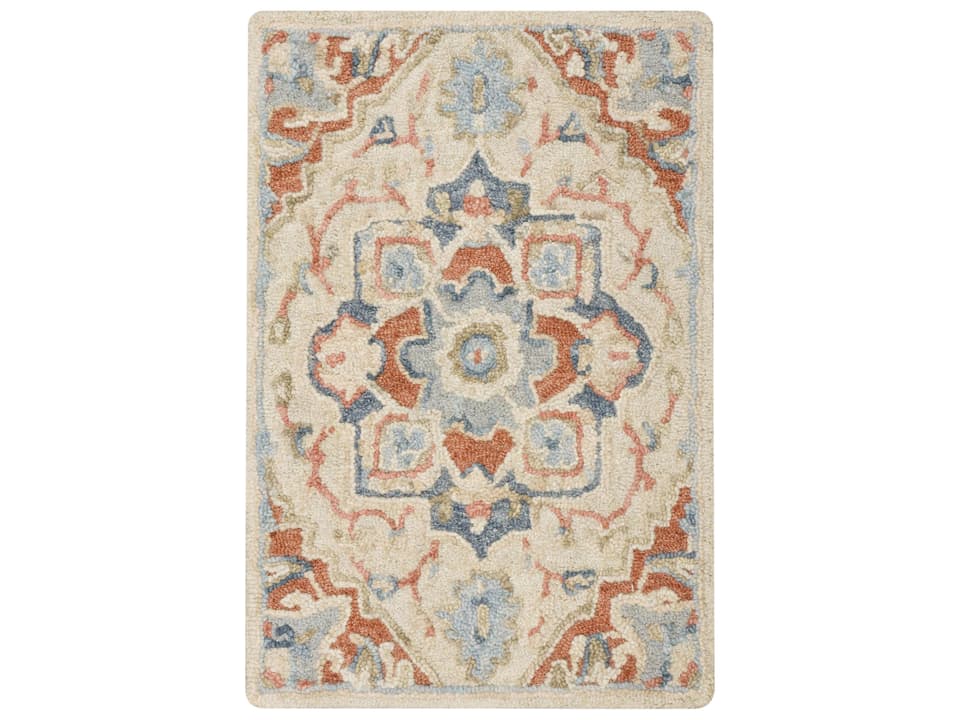 Maison Oriental Area Rug in Ivory Rust with Persian Pattern