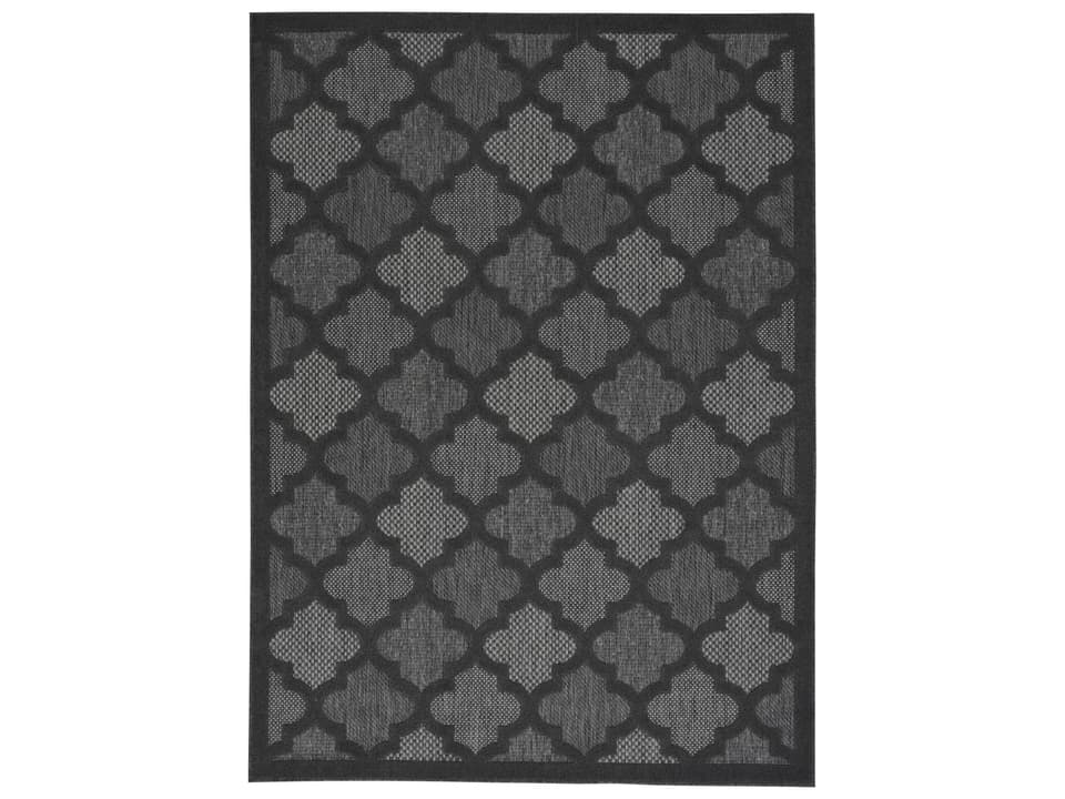 Easy Care NES01 Machine Made Indoor Outdoor Area Rug Charcoal Black