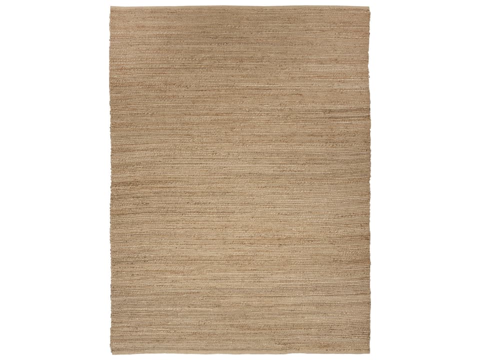 Natural Jute Rectangular Area Rug Hand-Woven Textured