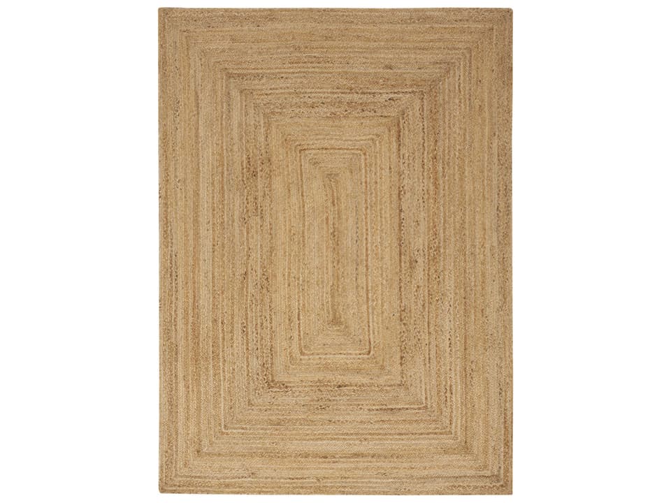 Natural Jute Handwoven Rectangular Area Rug in Natural