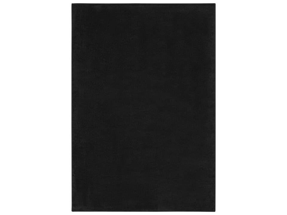 Essentials Indoor Outdoor Area Rug in Solid Black Durable Polypropylene