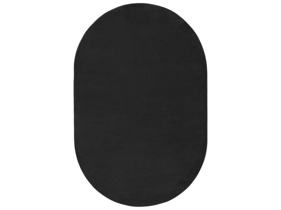 Essentials Black Oval Indoor Outdoor Area Rug