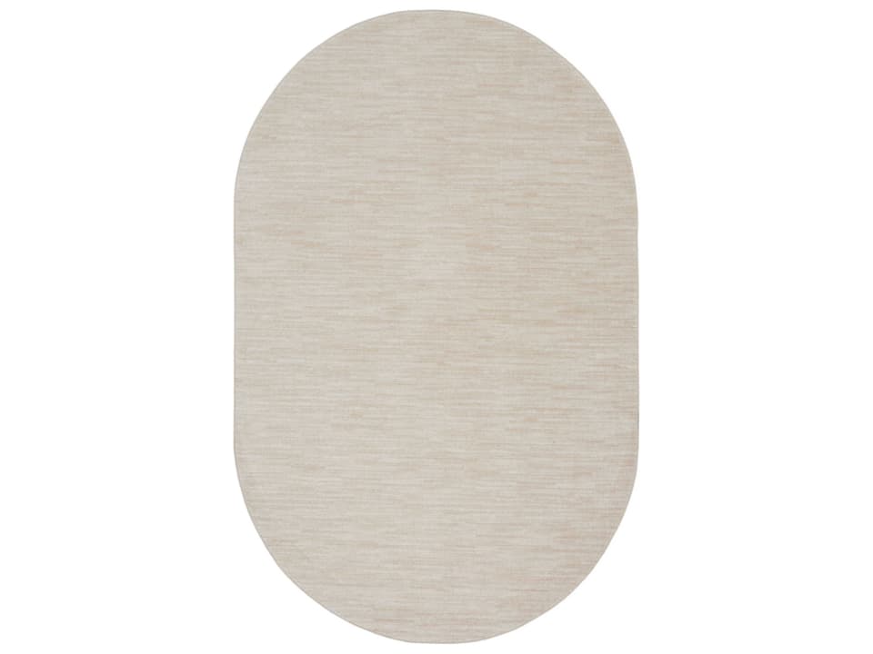 Essentials Oval Indoor Outdoor Area Rug in Ivory Beige