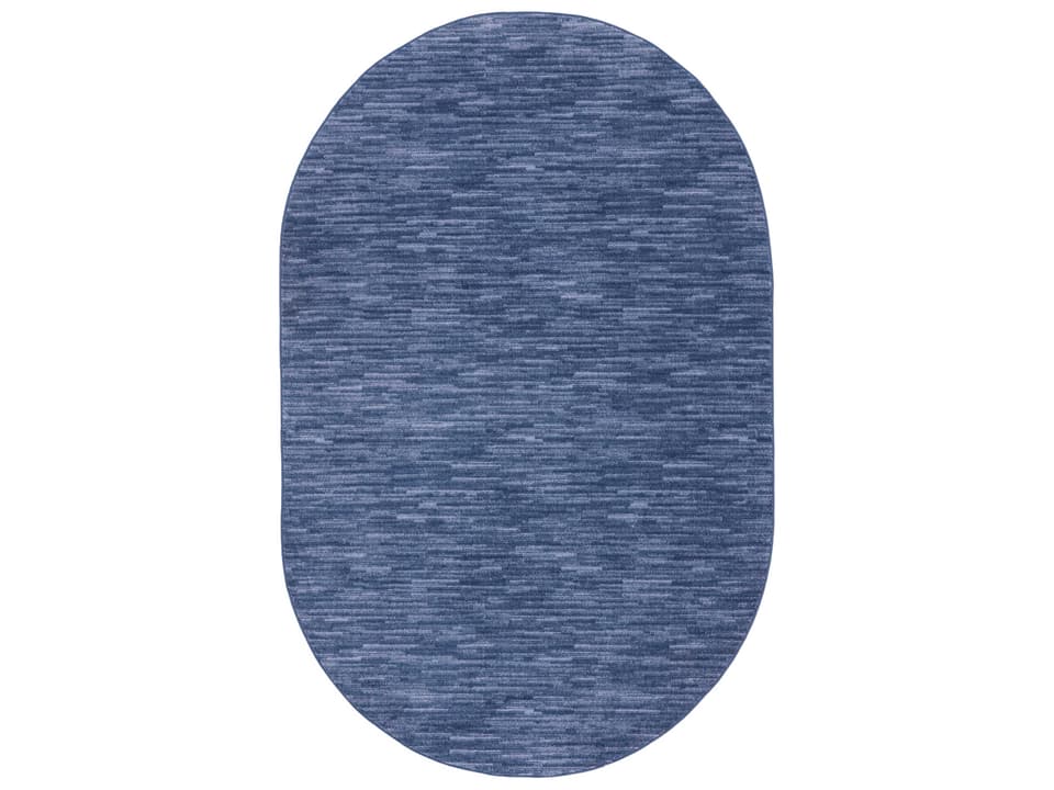 Essentials 6x9 Oval Indoor Outdoor Area Rug in Navy Blue
