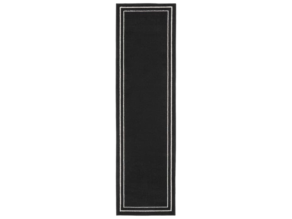 Essentials NRE02 Black Ivory Indoor Outdoor Runner Rug