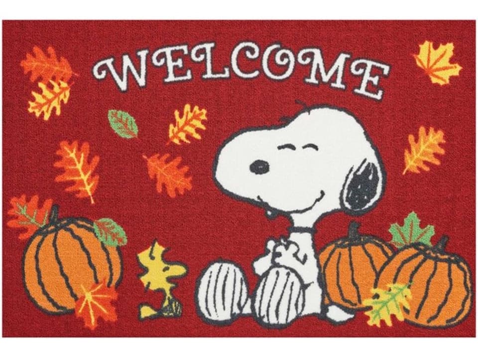 Peanuts Rectangular Accent Area Rug with Charlie Brown and Snoopy