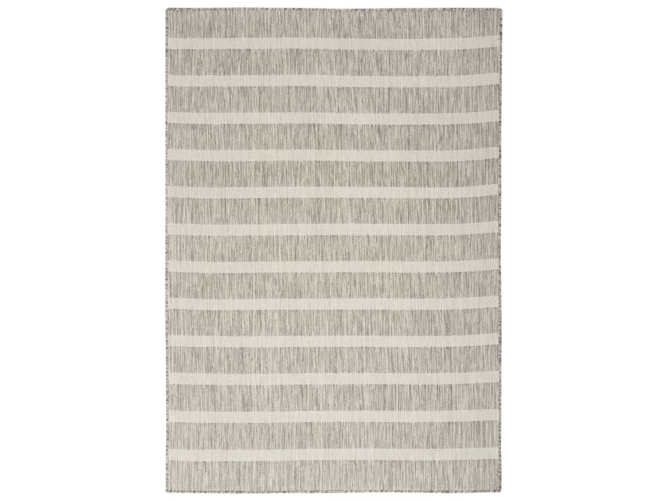 Positano POS03 Grey Ivory Striped Indoor Outdoor Area Rug