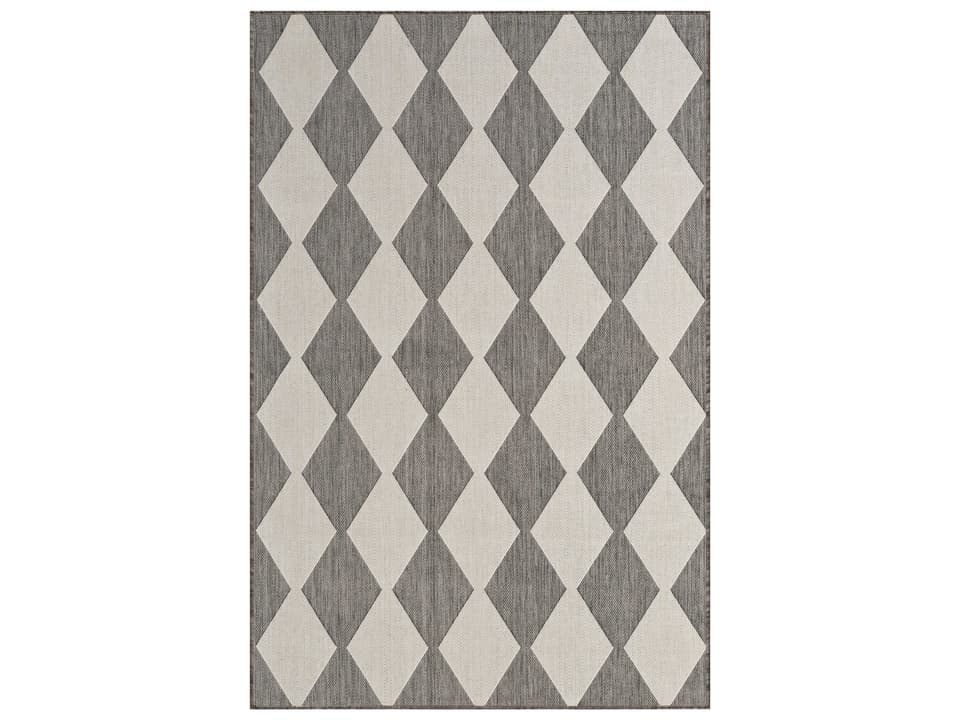 Positano POS04 Charcoal Geometric Indoor Outdoor Area Rug