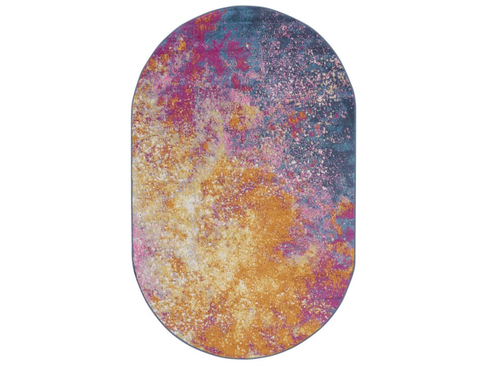 Passion PSN10 Sunburst Oval Area Rug 5 x 8 Feet