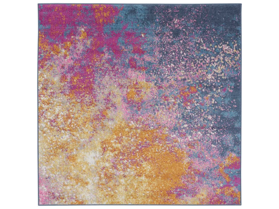 Passion Sunburst Abstract Square Area Rug