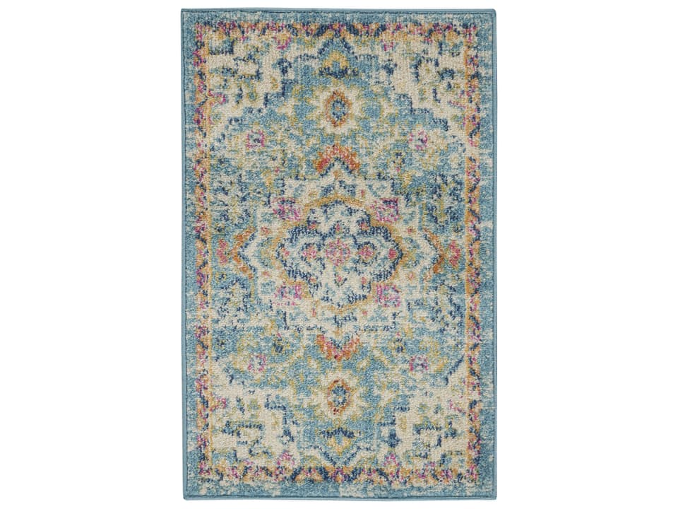 Passion PSN25 Persian Area Rug in Ivory Light Blue