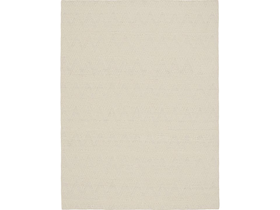 Pure Purl Chevron Pattern Area Rug in Ivory Wool Blend