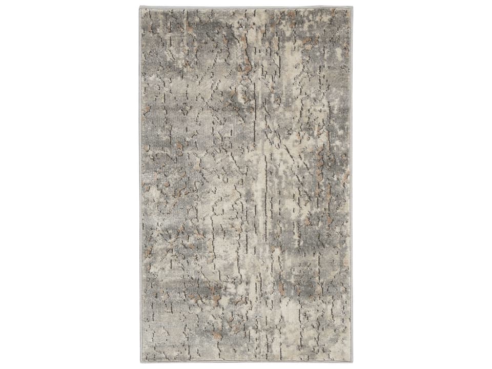 Quarry Beige Grey Power-Loomed Abstract Area Rug