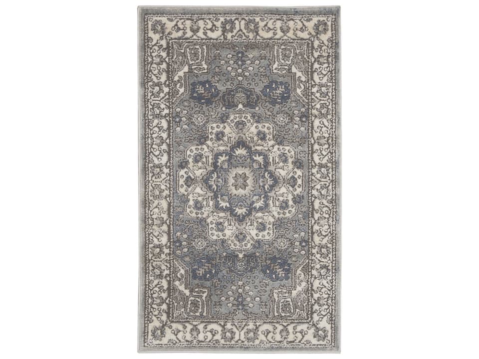 Quarry Grey Ivory Power-Loomed Area Rug 7 Ft x 10 Ft