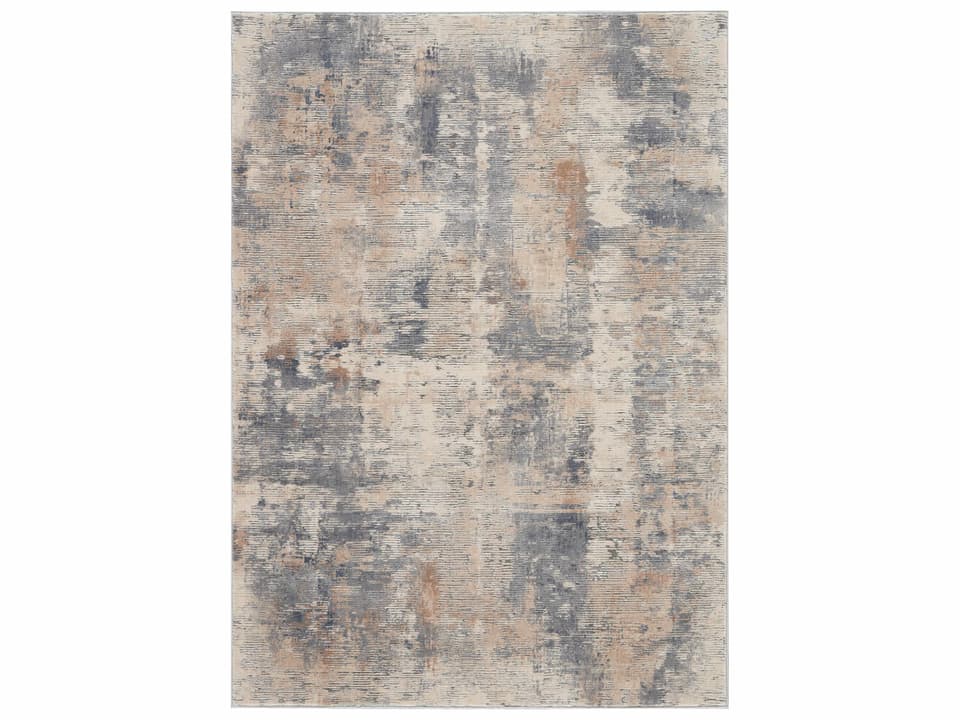 Rustic Textures RUS05 Abstract Area Rug in Beige Grey