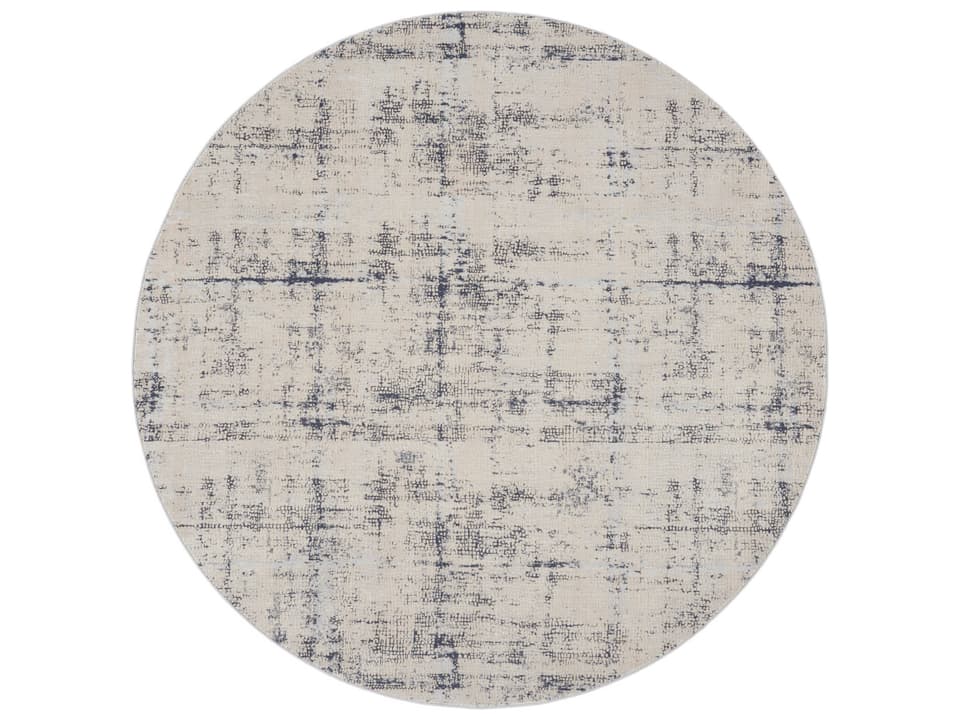 Rustic Textures 7-Foot 10-Inch Round Area Rug in Ivory and Blue
