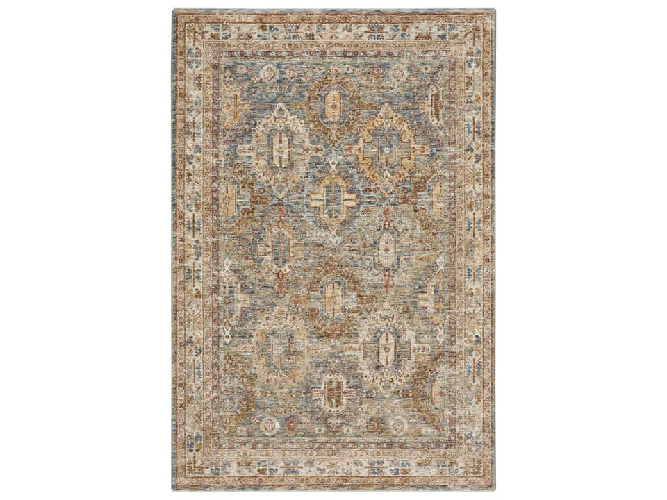Sahar Persian Vintage Area Rug in Blue with Distressed Finish