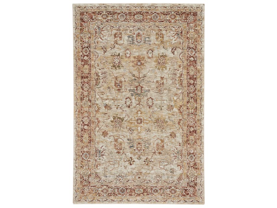 Sahar Persian Medallion Power-Loomed Polyester Area Rug Ivory