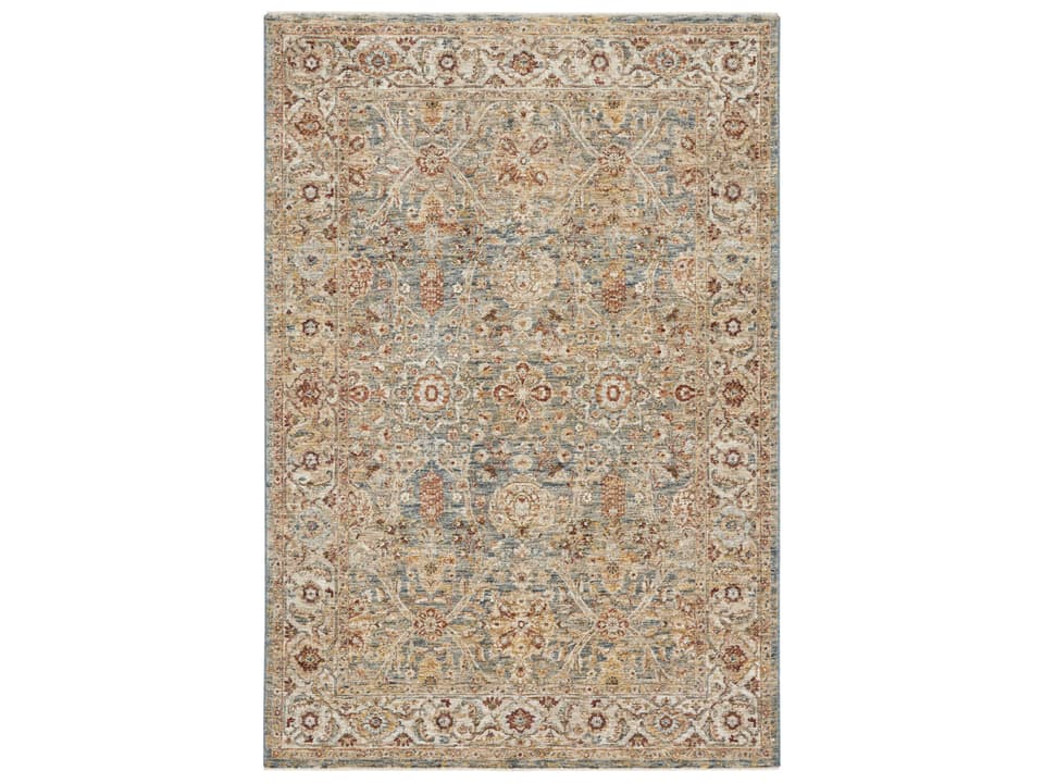 Sahar Collection Machine-Made Traditional Blue Area Rug