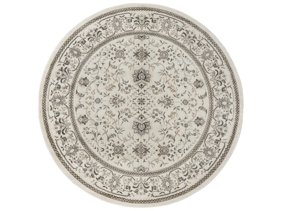 Serenity Home Bordered Area Rug in Ivory Mocha