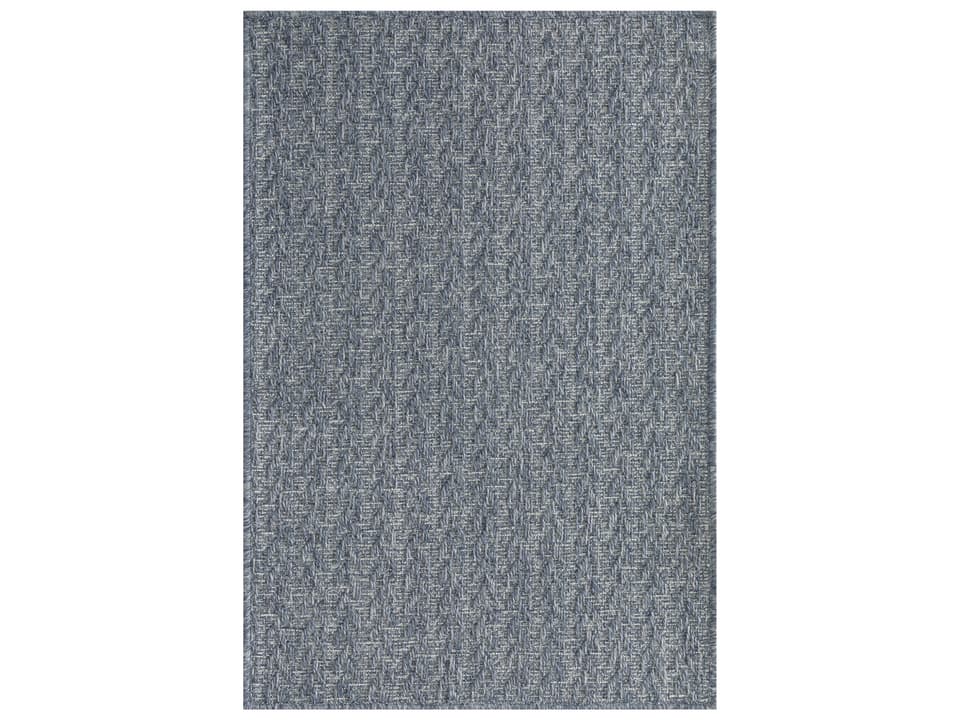 Tulum Flatweave Abstract Indoor Outdoor Area Rug in Denim