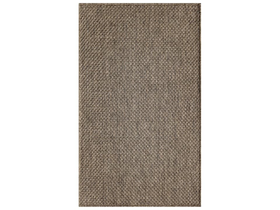 Tulum TLM03 Brown Indoor Outdoor Area Rug with Basketweave Pattern
