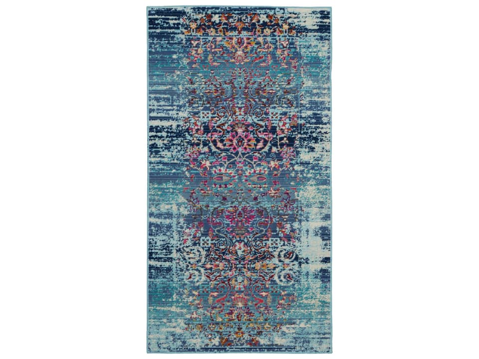 Vintage Kashan Floral Power-Loomed Area Rug