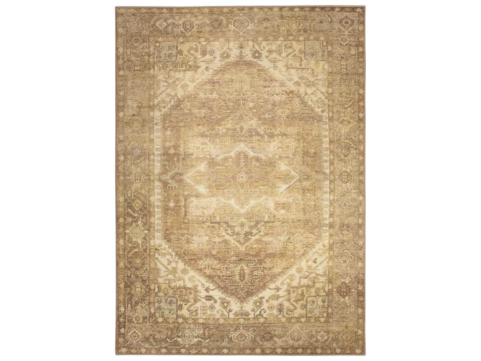 Vintage Washables Bordered Area Rug Machine Washable Flatweave