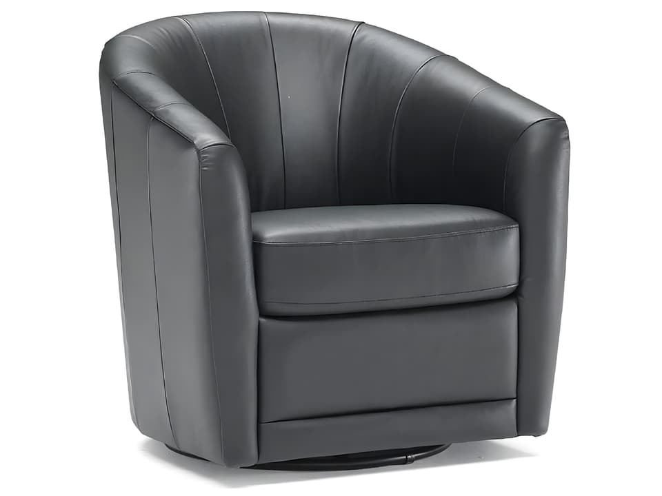 Giada Swivel Accent Chair in Top Grain Leather