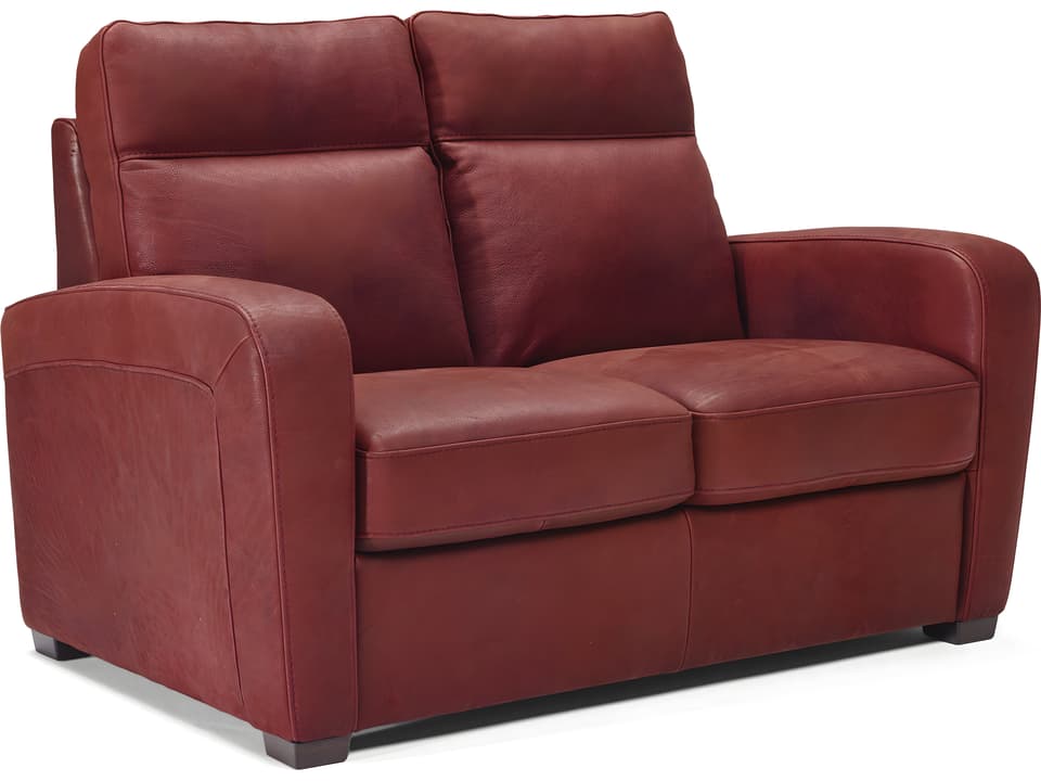 Accoglienza Leather Loveseat in Italian Top-Grain Leather with High Back
