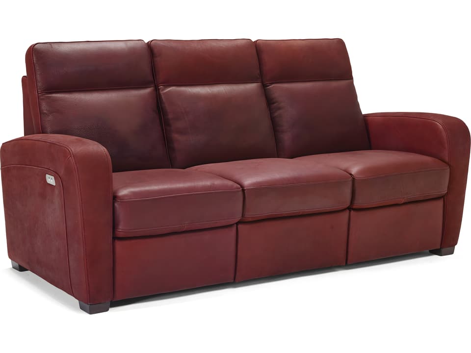 Accoglienza Standard Sofa in Italian Top Grain Leather with High Back and Wooden Legs