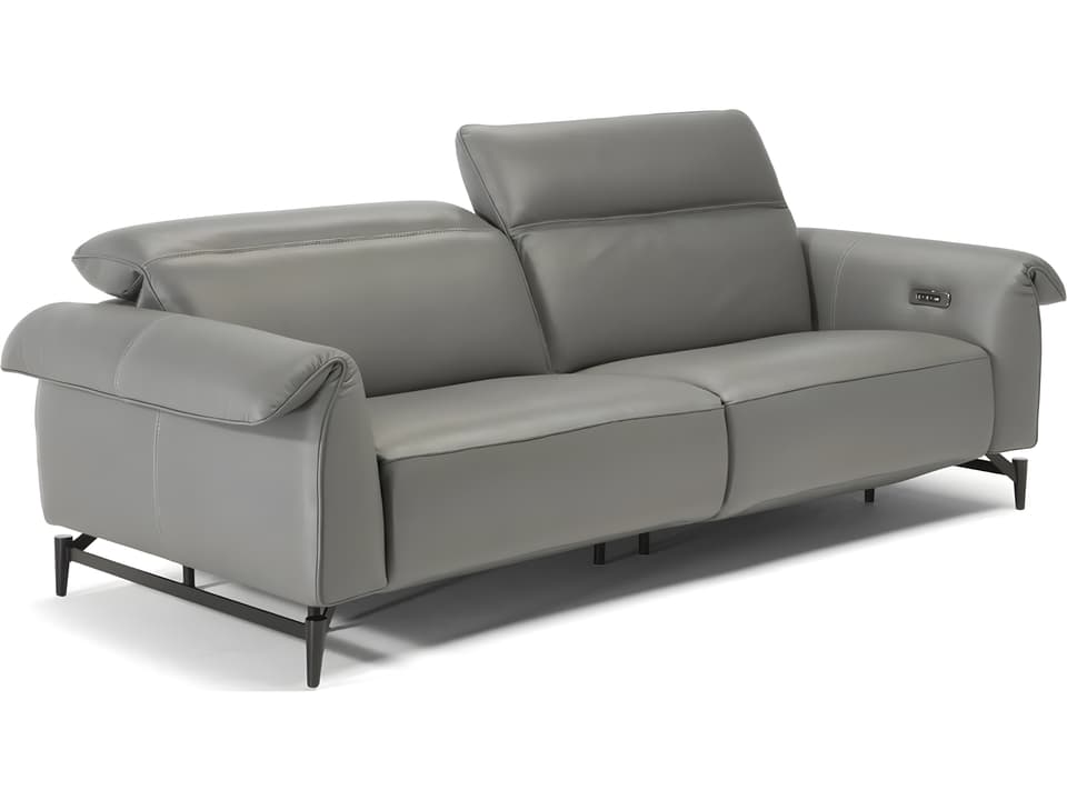 Leggiadro Dual Power Reclining Loveseat in Matte Black Metal