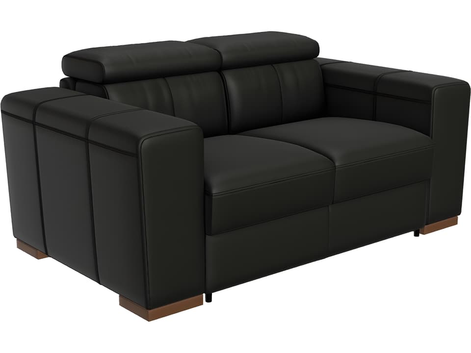 Piacevole Loveseat and a Half in Leather and Fabric with Optional Pull-Out Seat