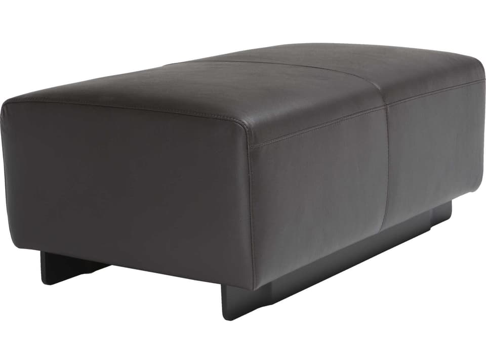 Modus Large Ottoman in Fabric or Leather with Sleek Wooden Feet