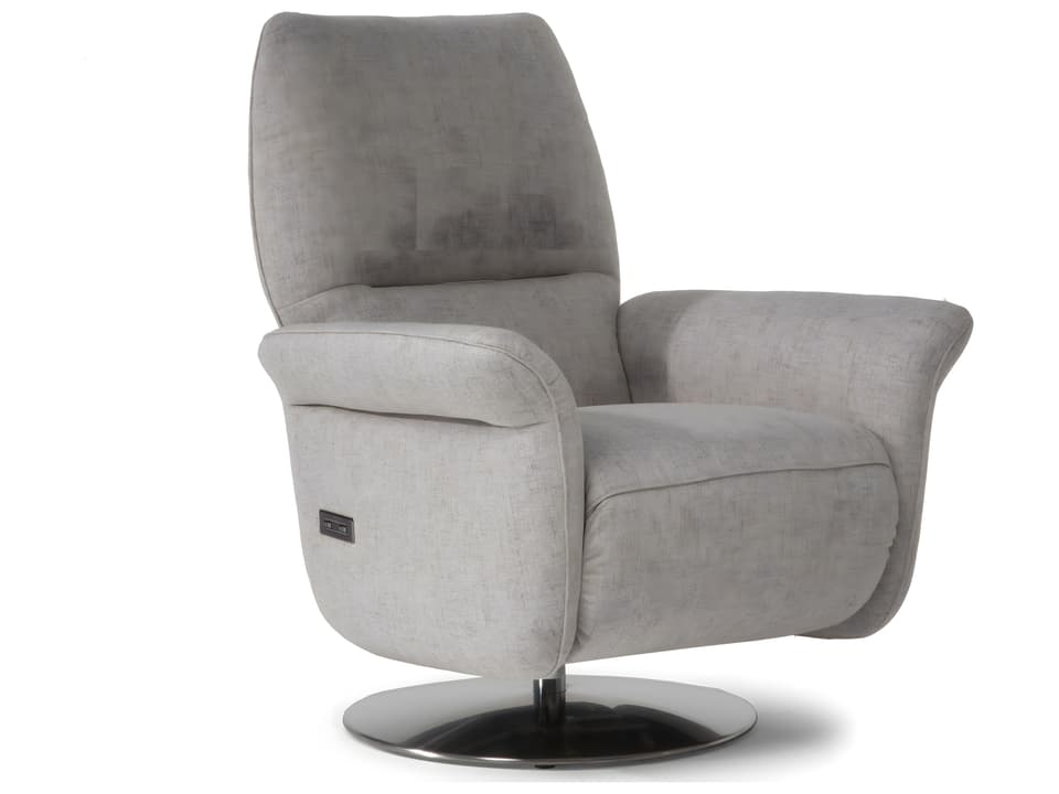 Angelica Queen Swivel Double Reclining Accent Chair in Chrome