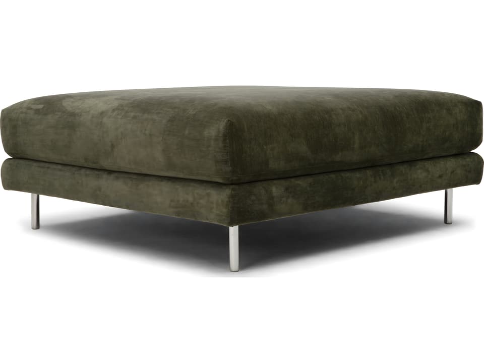Roma Large Ottoman in Configurable Upholstery with Metal Legs