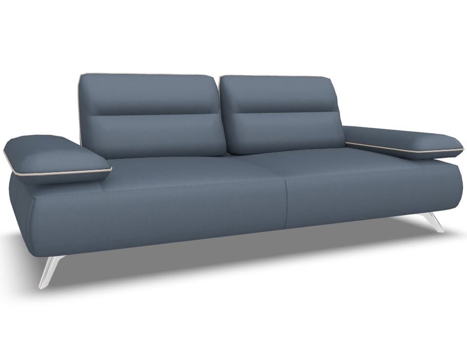 Valencia Loveseat and a Half with Adjustable Backrests and Glossy Chromed Feet