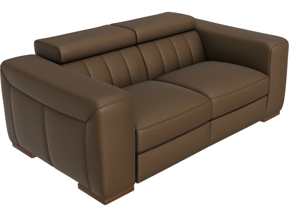 Forza Power Reclining Loveseat with Adjustable Headrests and Moccasin Stitching