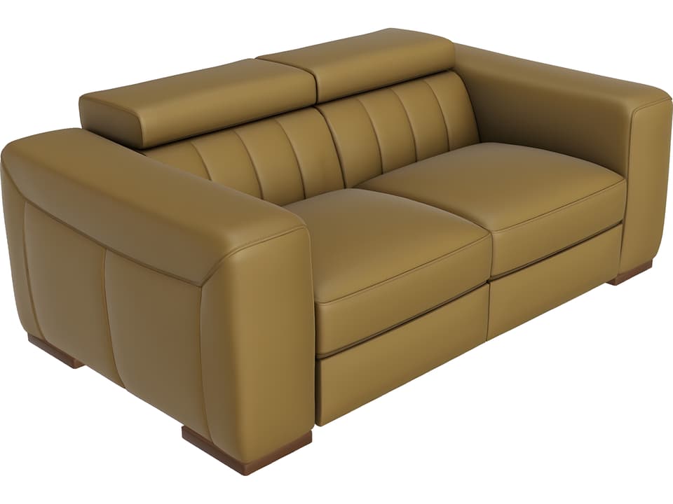 Forza Power Reclining Sofa in Italian Top Grain Leather with Adjustable Headrests