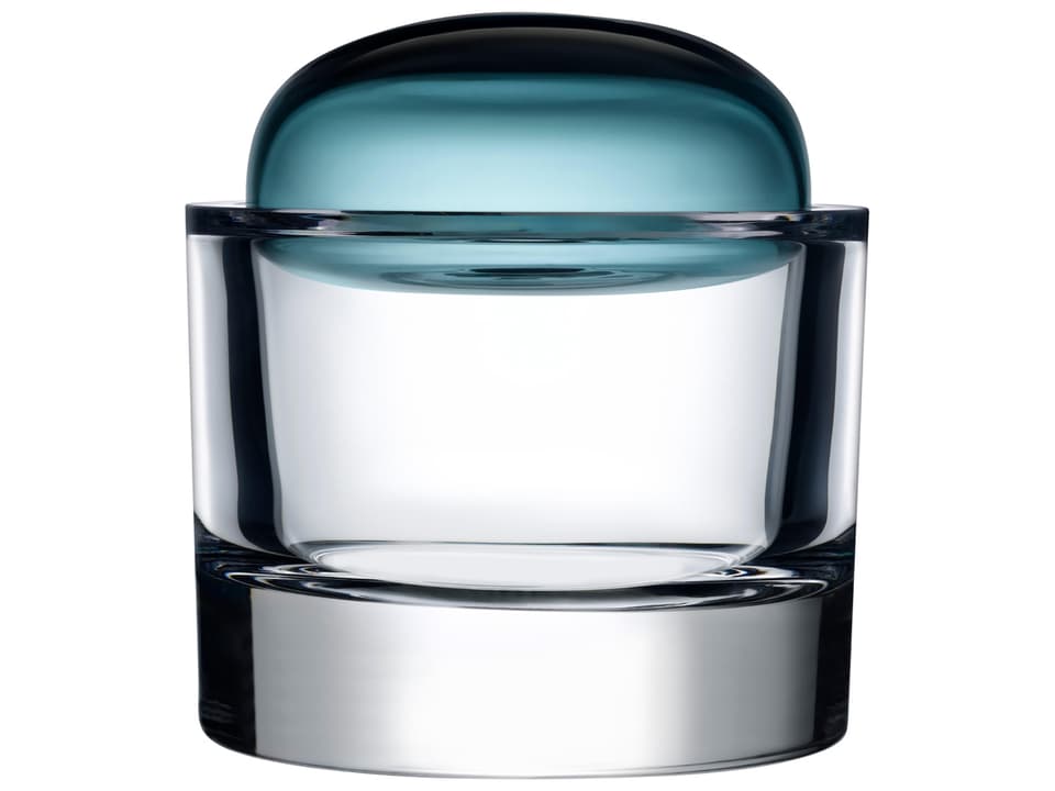 Ecrin Large Lidded Vessel Petroleum Green Lead-Free Crystal