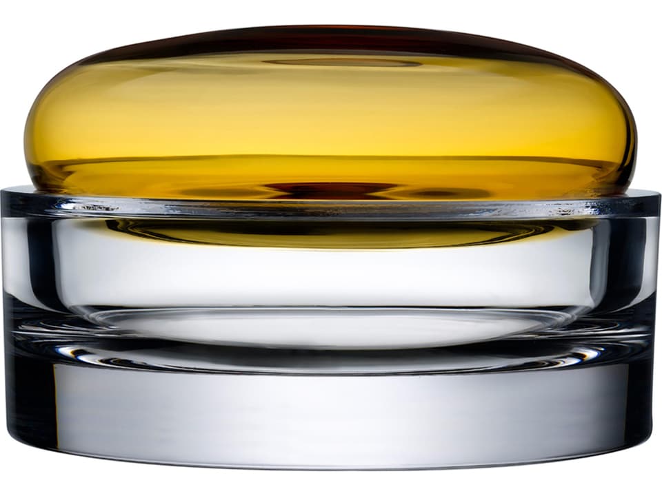 Ecrin Amber Lid Decorative Storage Box in Lead-Free Crystal
