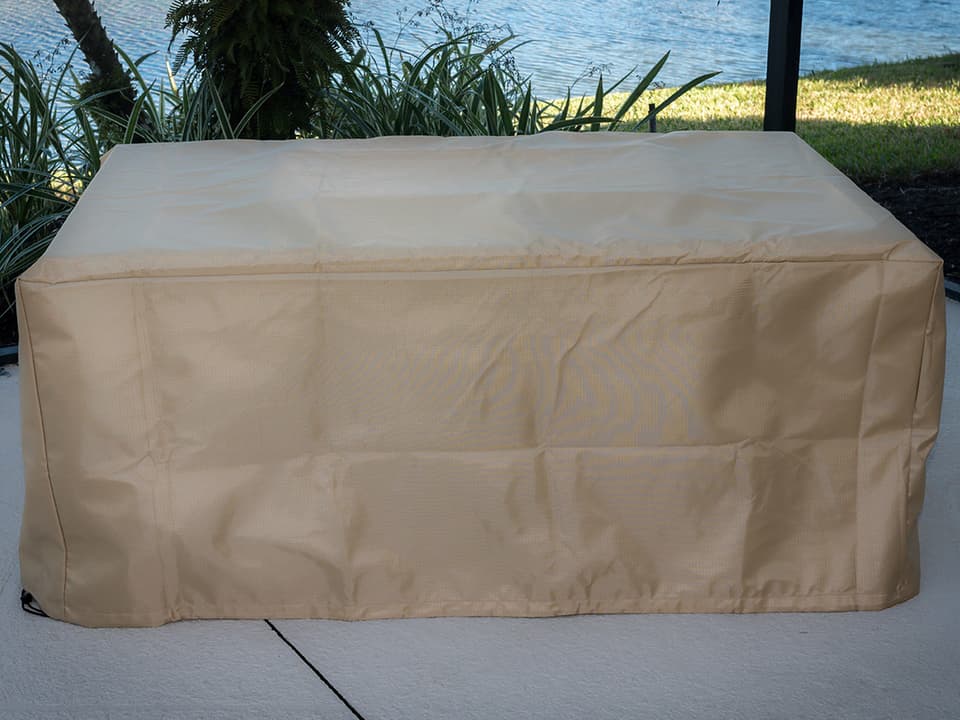 Rectangular Tan Protective Fire Pit Cover CVR5132