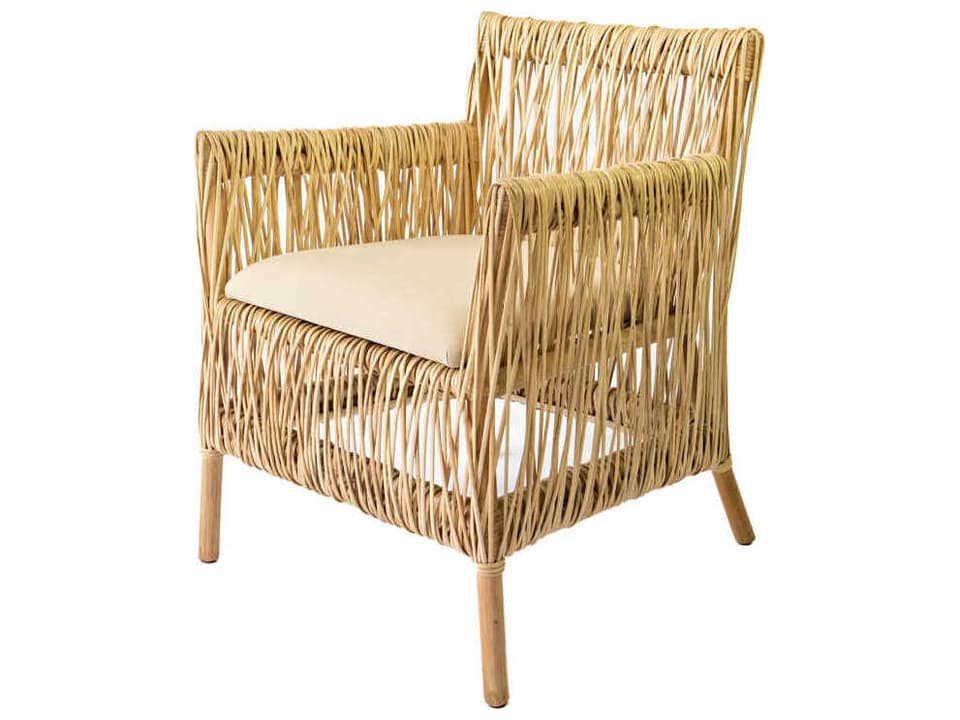 Natural Upholstered Arm Dining Chair